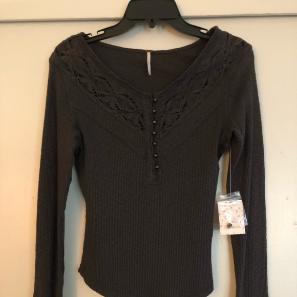 Free People M gray top - Picture 1 of 8